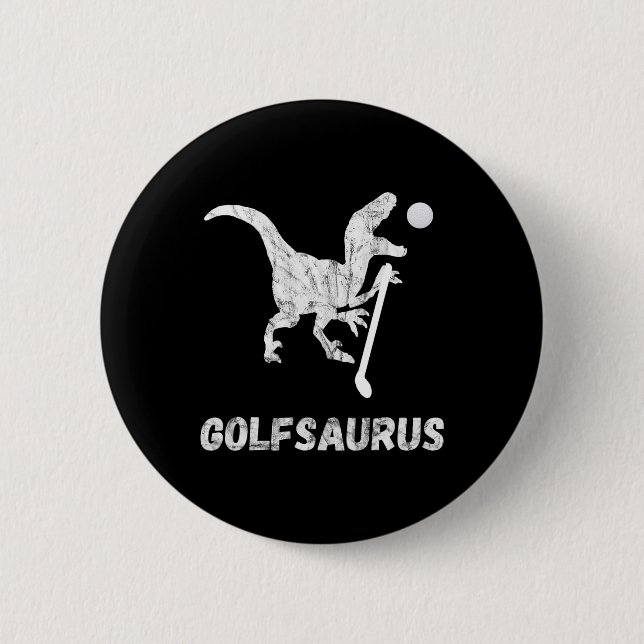 Lustiger Minigolfspieler Golf Dinosaurier Golfer T Button (Vorderseite)