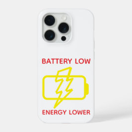 Lustiger minimaler Akku-Leer-Warn-Handyhülle iPhone 15 Pro Hülle
