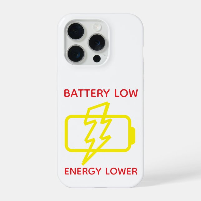 Lustiger minimaler Akku-Leer-Warn-Handyhülle  iPhone Hülle (Rückseite)