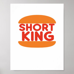 Lustiger minimaler Entwurf für den kurzen König Poster