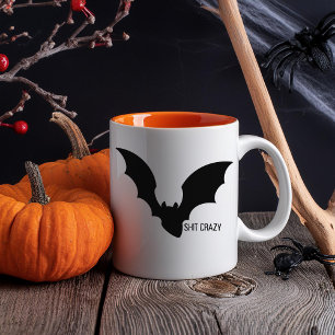 Lustiger minimaler Halloween-Schwarzer Fledermaus  Tasse