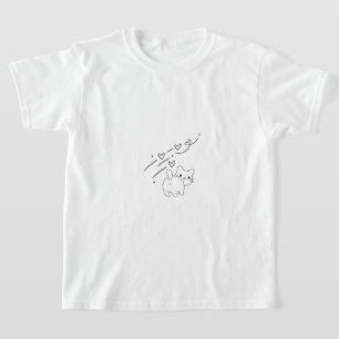 Lustiger Minimalist Katzen Kinder T-Shirt
