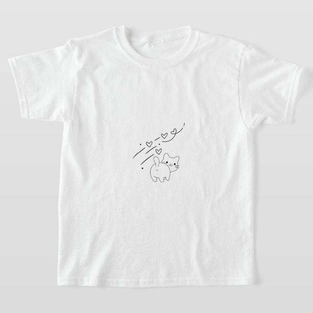 Lustiger Minimalist Katzen Kinder T-Shirt (Ablage )