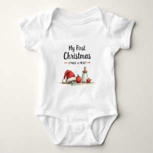 Lustiger Minimalist Mein erstes Weihnachten, ich h Baby Strampler