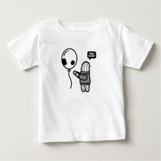 Lustiger minimalistischer Kaktus umarmt Ballon Auf Baby T-shirt