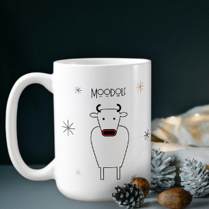 Lustiger minimalistischer Moodolf das rote Nasenre Kaffeetasse
