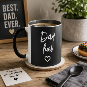 Lustiger minimalistischer Vater-Geschenk "Dad Fuel Tasse