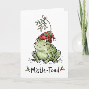 Lustiger Mistel-Toad-Pun-Weihnachtsgruß Feiertagskarte