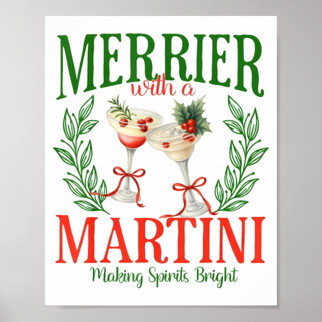 Lustiger mit einem Martini Junggesellinnenabschied Poster (Vorne)