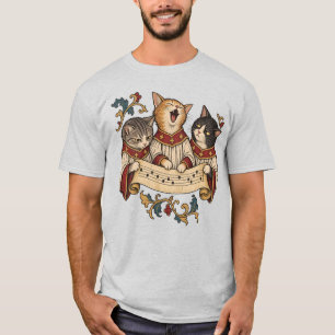 Lustiger mittelalterlicher Katzengesang in illumin T-Shirt