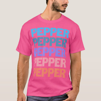 Lustiger moderner wiederholter Text Vorname Pfeffe T-Shirt