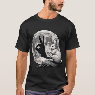 Lustiger Mondhase Hand Schatten Süße Geste T-Shirt