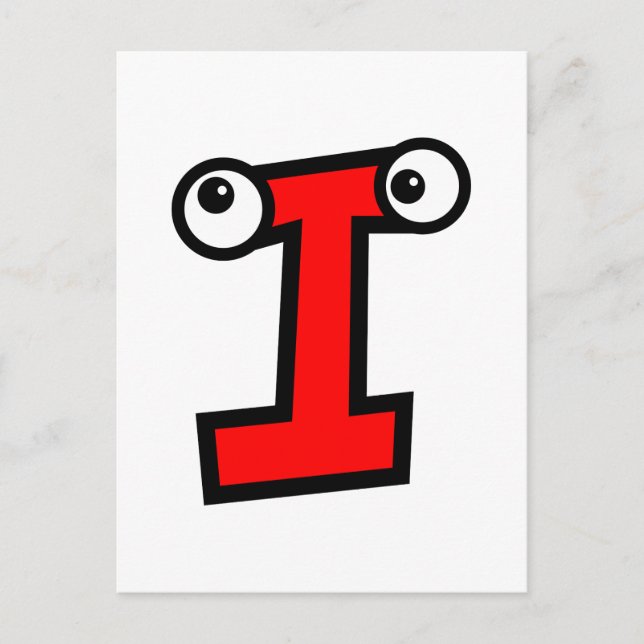 Lustiger Monogramm-Buchstabe I Postkarte (Vorderseite)