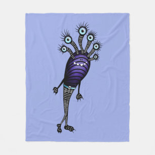 Lustiger Monster-Cartoon-Charakter oben gekleidet Fleecedecke