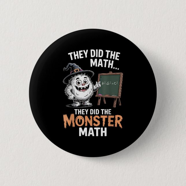 Lustiger Monster-Mathe-Lehrer Halloween-Yeti-Kostü Button (Vorderseite)