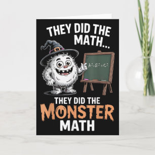 Lustiger Monster-Mathe-Lehrer Halloween-Yeti-Kostü Karte