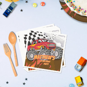 Lustiger Monster Truck Geburtstag Serviette