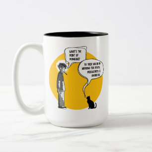 Lustiger Montag Katze Büro Humor Sarkasmus Zweifarbige Tasse