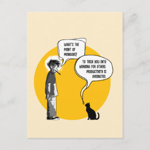 Lustiger Montag Katzen Büro Humor Sarkasmus Postkarte