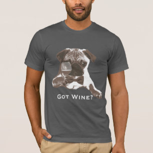 Lustiger Mops got Wein-Dunkelheits-T - Shirt