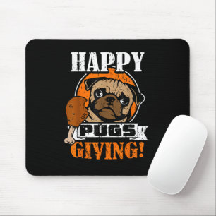 Lustiger Mops Hund Glückliches Mopsgiving Erntedan Mousepad