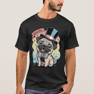 Lustiger Mops-Hund mit einem Hut Mops T-Shirt