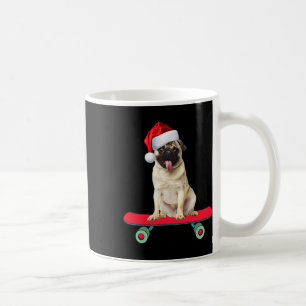 Lustiger Mops-Hund Skateboard fahrender Weihnachts Kaffeetasse