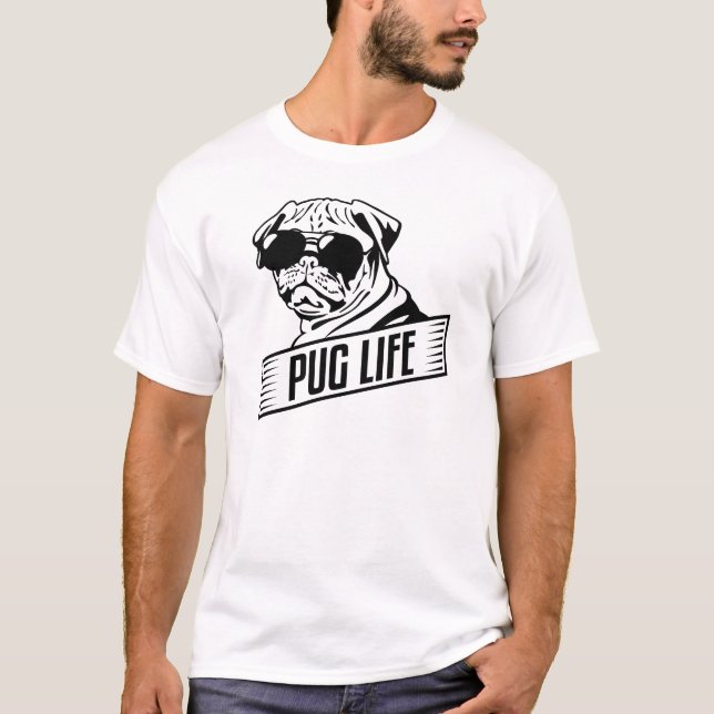 Lustiger Mops-Leben-T - Shirt (Vorderseite)