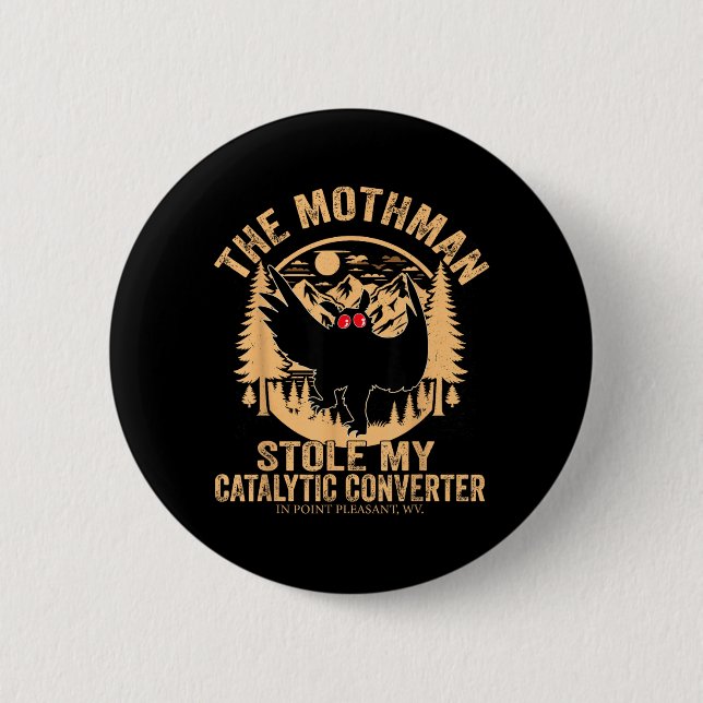 Lustiger Mothman stahl Katalysator Mothman Button (Vorderseite)
