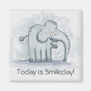 Lustiger motivierend Elefant ist heute Smileday Magnet