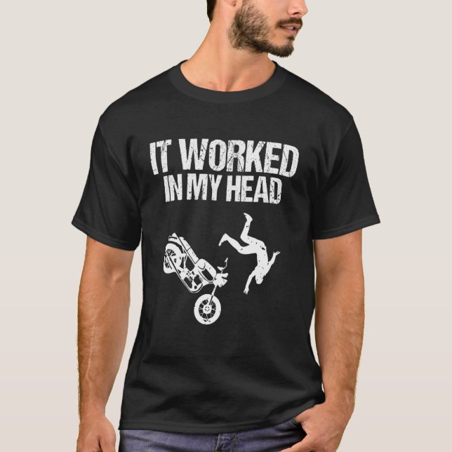Lustiger Motorradstunt T-Shirt (Vorderseite)