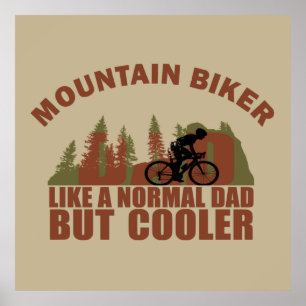 Lustiger Mountainbike-Vater Poster