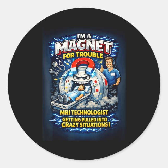 Lustiger MRT-Technologe  Runder Aufkleber (Vorderseite)