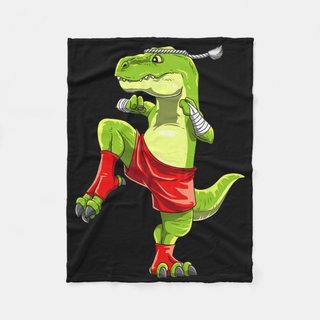 Lustiger Muay Thai T-Rex - Thai-Boxen  Fleecedecke (Vorderseite)
