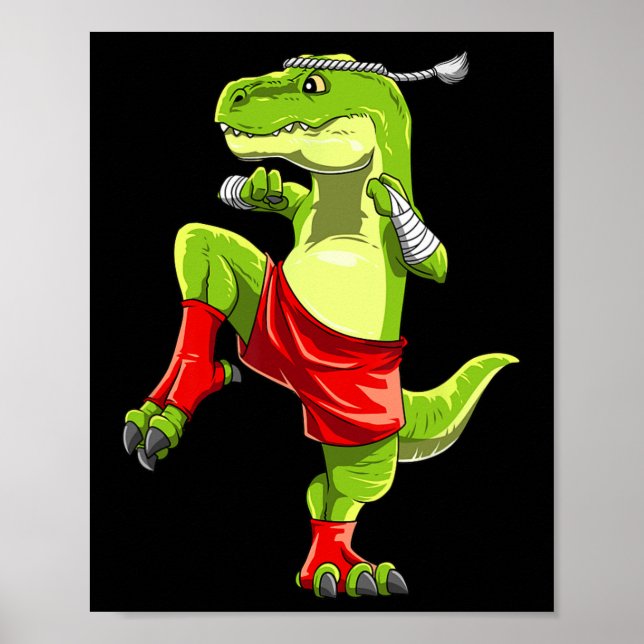 Lustiger Muay Thai T-Rex - Thai-Boxen  Poster (Vorne)