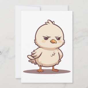 Lustiger mürrischer Baby-Vogel Kawaii Cartoon Feiertagskarte