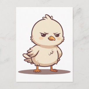 Lustiger mürrischer Baby-Vogel Kawaii Cartoon Feiertagspostkarte