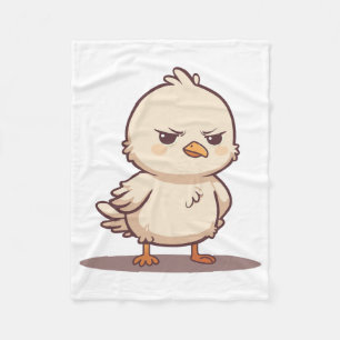 Lustiger mürrischer Baby-Vogel Kawaii Cartoon Fleecedecke