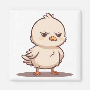 Lustiger mürrischer Baby-Vogel Kawaii Cartoon Magnet