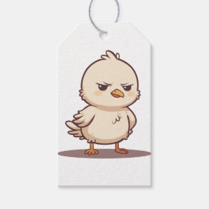 Lustiger mürrischer Babyvogel Kawaii Cartoon Geschenkanhänger