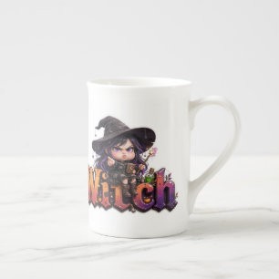 Lustiger mürrischer Hexenbecher Halloween-Hexen-Ka Prozellantasse