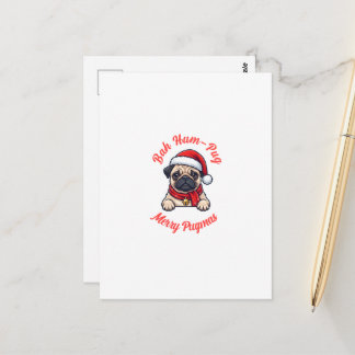 Lustiger mürrischer Pug Frohe Weihnachten Geschenk Postkarte
