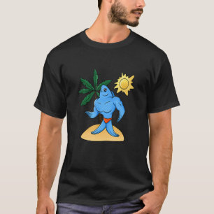 Lustiger Muskeliger Fisch Fitness Gewichtheben Bod T-Shirt