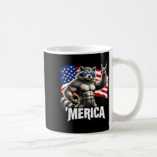 Lustiger muskulöser Waschbär Merica patriotische U Kaffeetasse