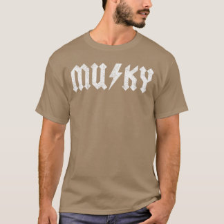 Lustiger Musky-Angler Vintage-Rock-Musikband Vater T-Shirt