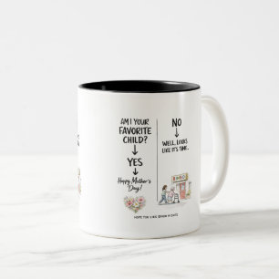 Lustiger Muttertag-Becher Lieblingskind Sarkastisc Zweifarbige Tasse