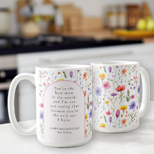 Lustiger Muttertag Bunter Wildblumen Rosa Bogen Kaffeetasse
