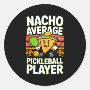 Lustiger Nacho-Durchschnitt-Pickleball-Spieler mex Runder Aufkleber