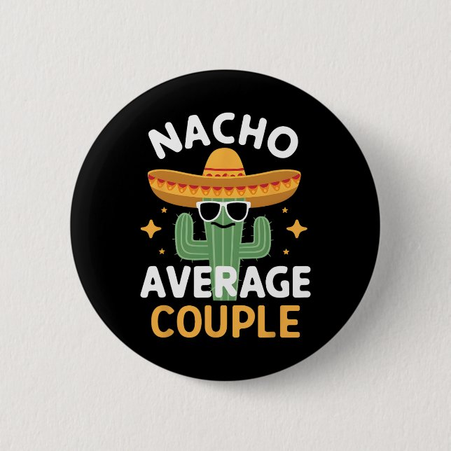Lustiger Nacho Durchschnittliches Paar Cinco De Ma Button (Vorderseite)