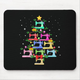 Lustiger nähender Weihnachtsbaum Weihnachtsbaumsch Mousepad